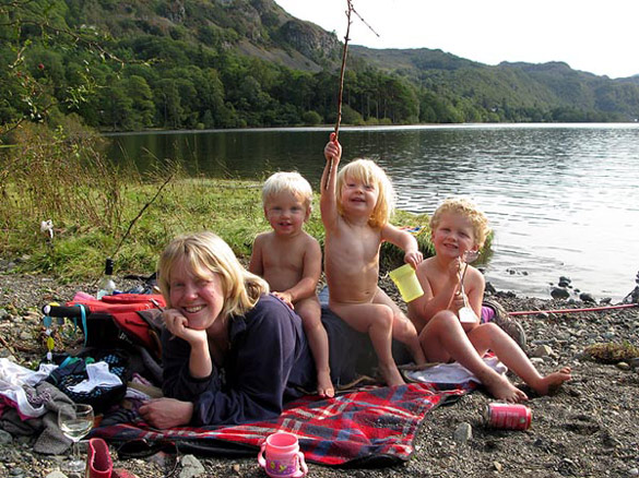 Messing about while staying in group accommodation in the Lake District