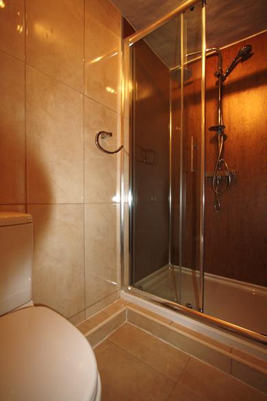 The ensuite shower room to downstairs twin